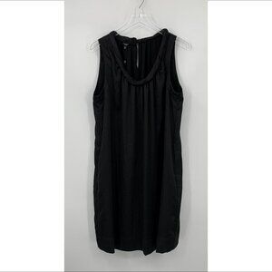 Talbots Woman sleeveless a-line shift dress black rolled scoop neck new 18W